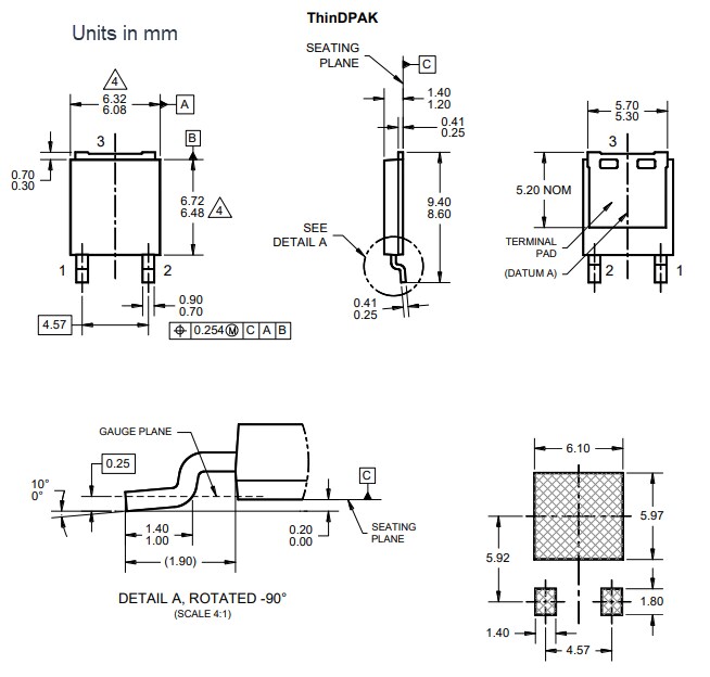 Mechanical Drawing - Taiwan Semiconductor PUAD Ultra Fast Surface Mount Rectifiers